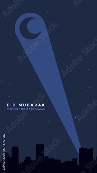 Obraz Eid Mubarak Greeting Flat Illustration