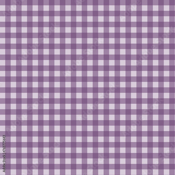 Fototapeta Purple Gingham seamless pattern. Texture from rhombus, squares for - plaid, tablecloths, clothes, shirts, dresses, paper, bedding, blankets, quilts and other textile products. illustration.