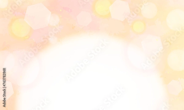 Fototapeta オレンジ色と黄色のほんわかした背景イラスト