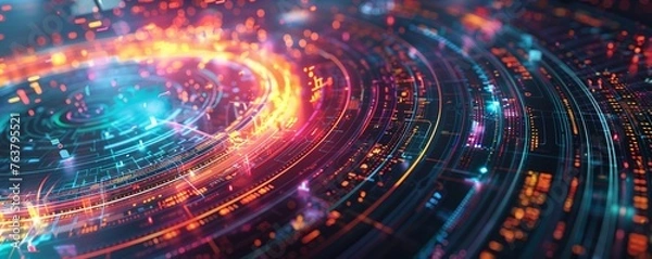 Fototapeta Craft a visually engaging aerial scene highlighting the transformative power of artificial intelligence in elevating diagnostic precision and enhancing the quality of patient care Use vibrant colors, 
