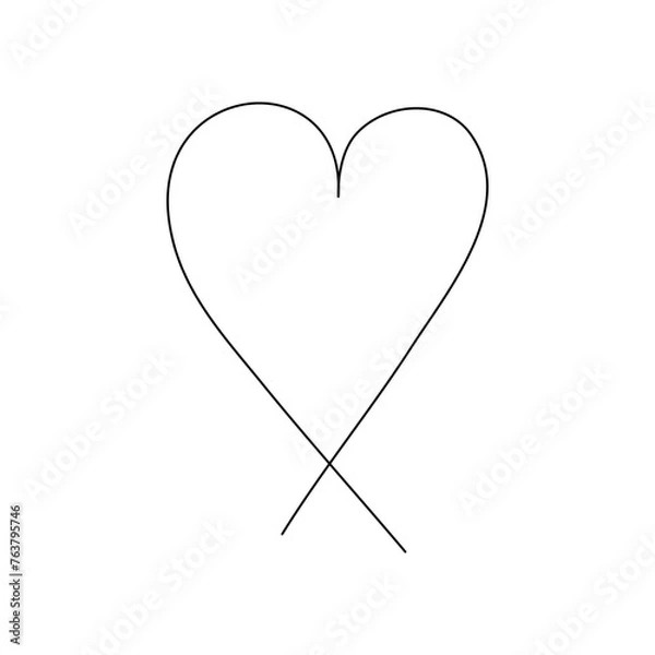 Obraz Hand drawn heart. Doodle heart isolated on white background. Vector illustration.