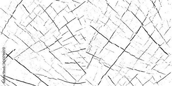 Obraz Grunge black and white pattern. Monochrome particles abstract texture. Background of cracks, scuffs,  ink spots, lines. Dark design background surface. Gray printing element