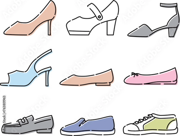 Obraz 靴 　シューズセット　カラー