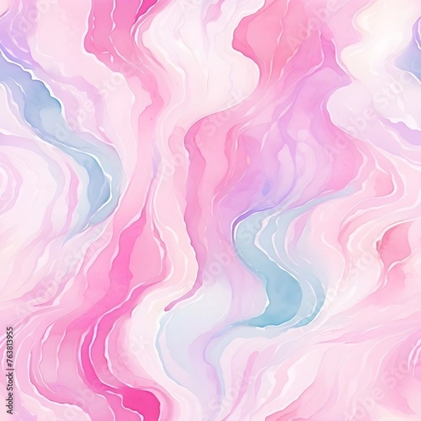 Fototapeta Seamless pattern cute watercolour marble pattern