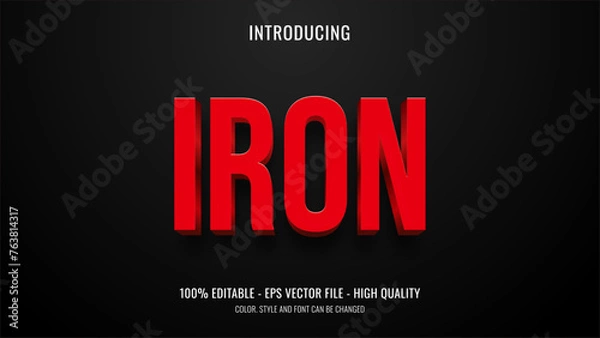 Obraz Editable red bold text effect with 3d style