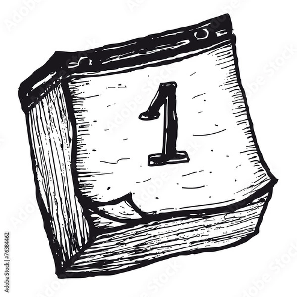 Fototapeta Hand drawn isolated calendar