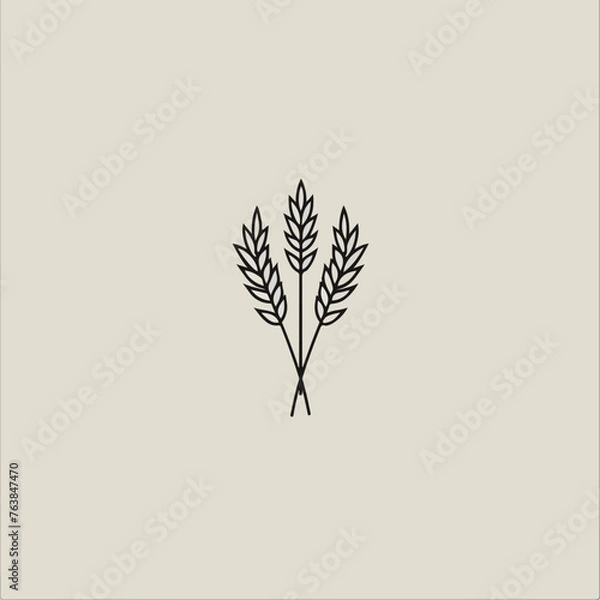 Obraz Wheat in cartoon, doodle style. Image for t-shirt, web, mobile apps and ui. Isolated 2d vector illustration in logo, icon, sketch style, Eps 10. AI Generative