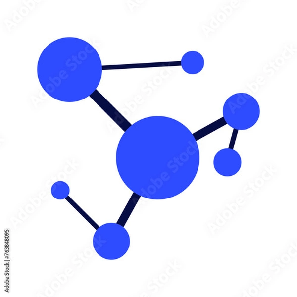 Fototapeta 3d model of molecule icon isolated on a white background 
