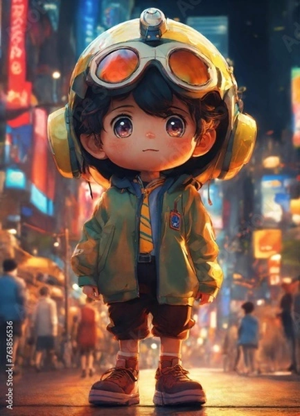 Obraz child playing with toy airplane