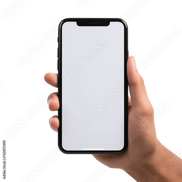 Obraz front view of hands using smartphone