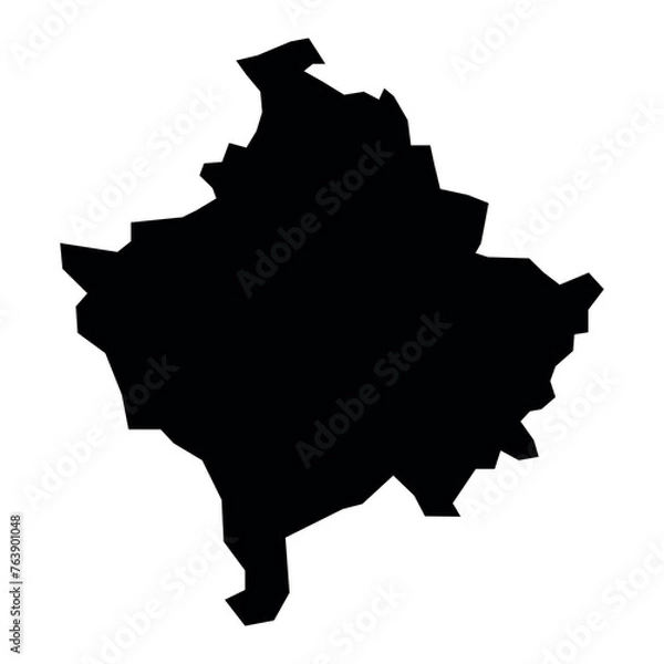 Obraz black vector kosovo map on white background