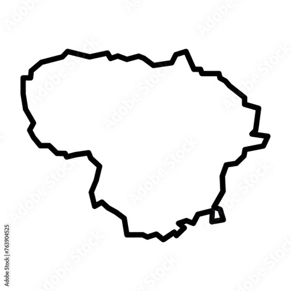 Obraz vector lithuania outline map on white background