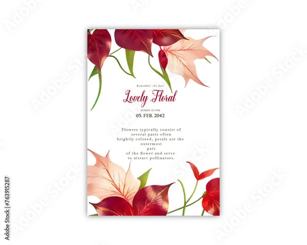 Obraz Wedding card background invite vector template greeting card design 
