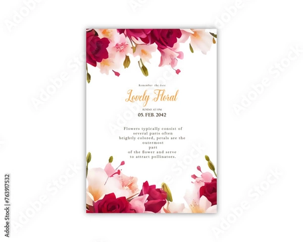 Obraz Wedding card background invite vector template greeting card design 