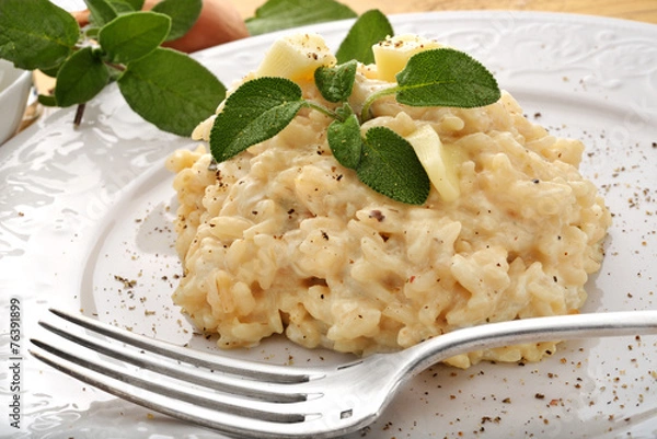 Obraz risotto z białym kremem