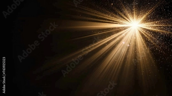 Fototapeta Shining , on isolated black background . Generative AI