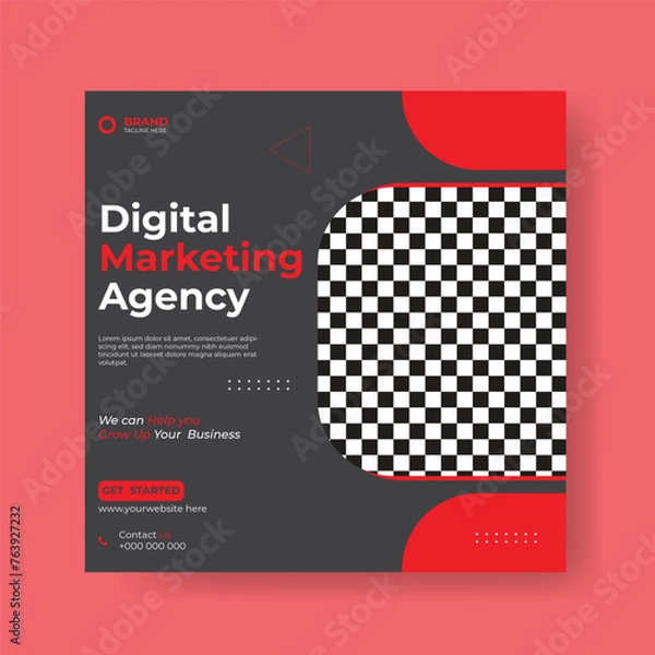 Obraz Digital marketing corporate social media post .