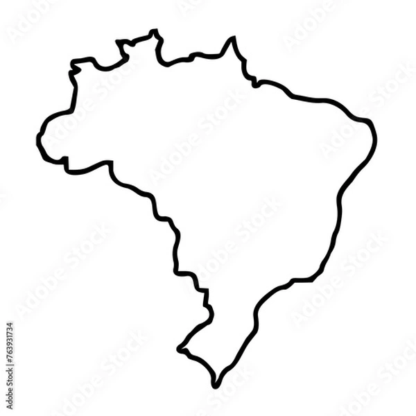Obraz Brazil detailed map design