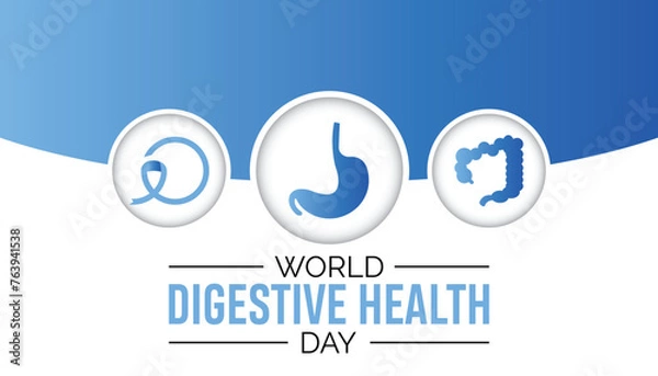 Fototapeta World Digestive Health Day observed every year in May 29. Template for background, banner, card, poster with text inscription.