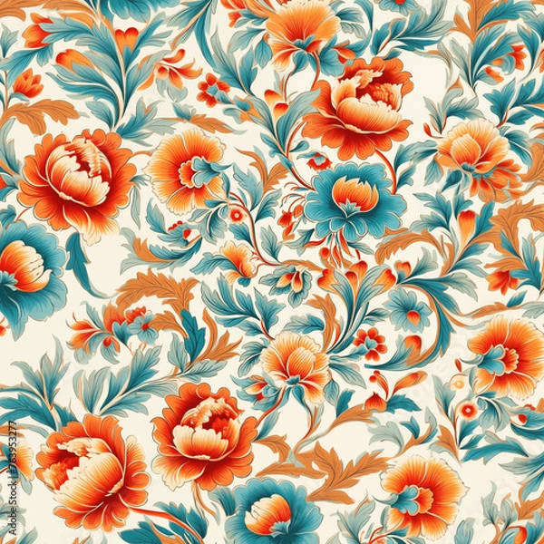 Obraz an oriental flower pattern