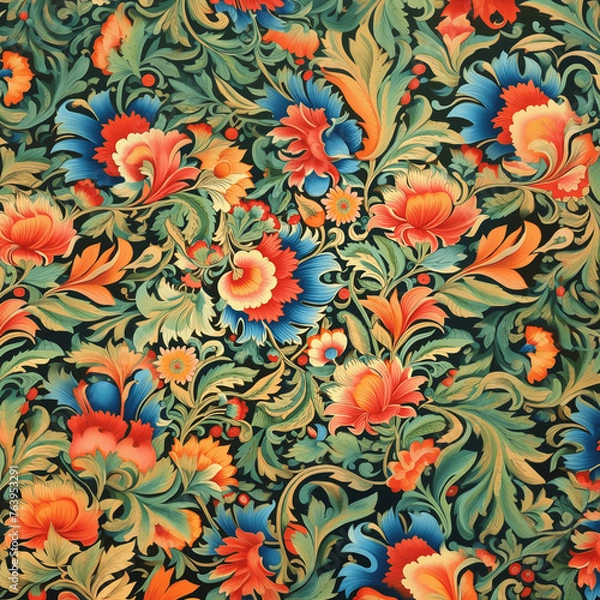Obraz an oriental flower pattern