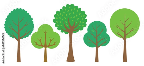 Fototapeta hand-drawn trees collection set, illustration vector for infographic or other uses