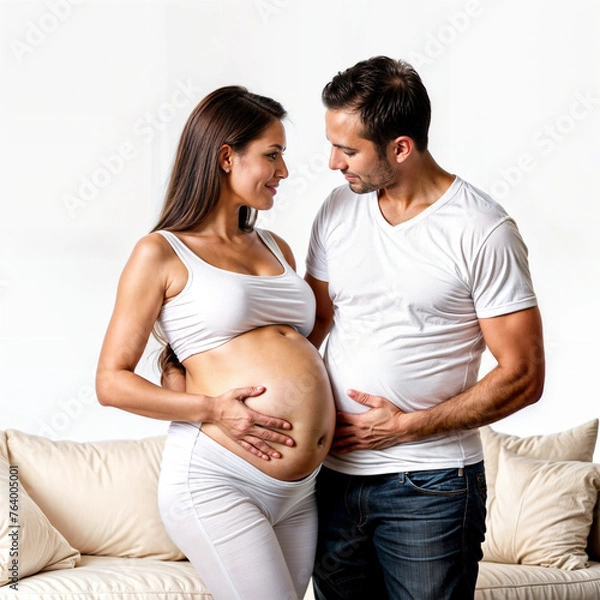 Obraz Loving eye contact with my pregnant wife