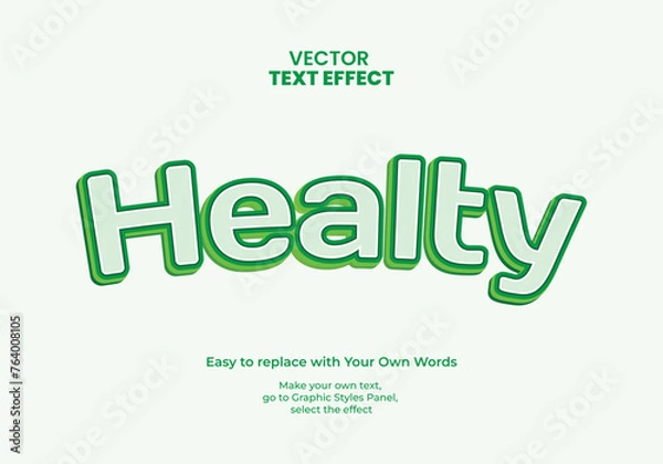 Fototapeta healty 3D text effect vector