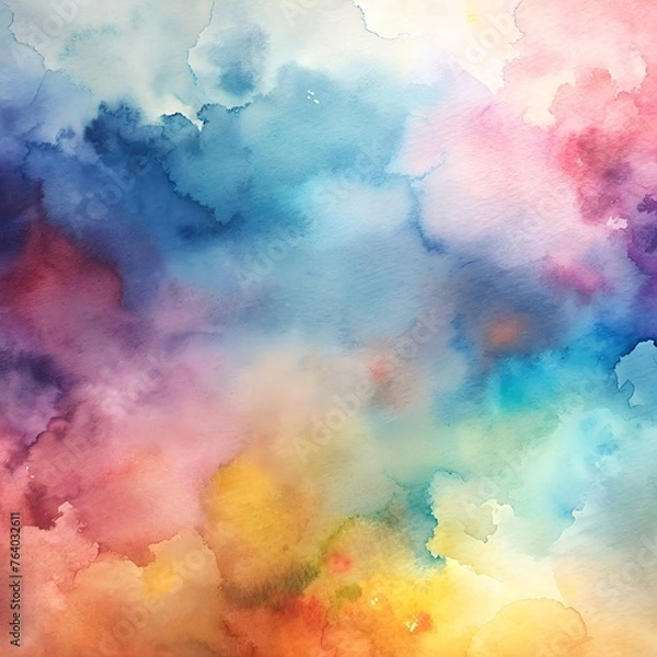 Fototapeta Splashes of Serenity: Abstract Watercolor Background