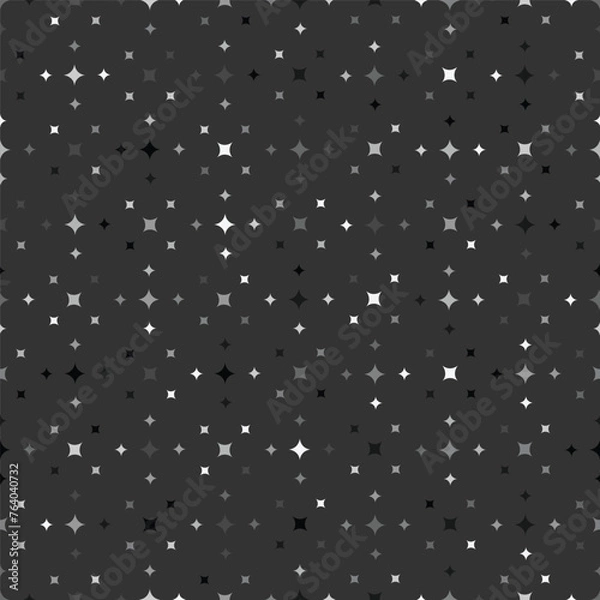Fototapeta Black and white sparkles seamless pattern. seamless pattern with stars festive wrapping paper background kids texture. 