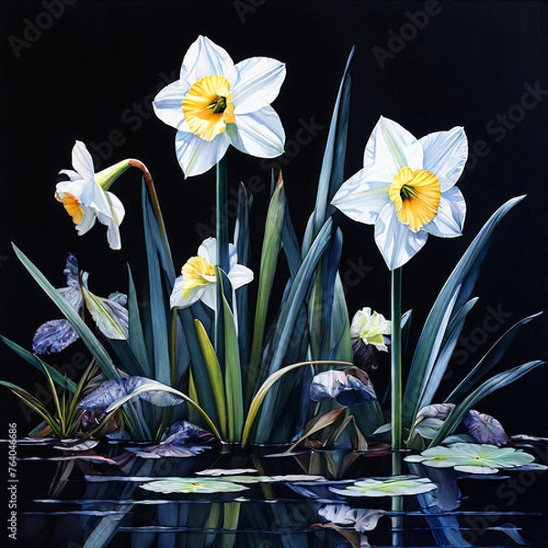 Obraz  Spring  composition of daffodil flowers 