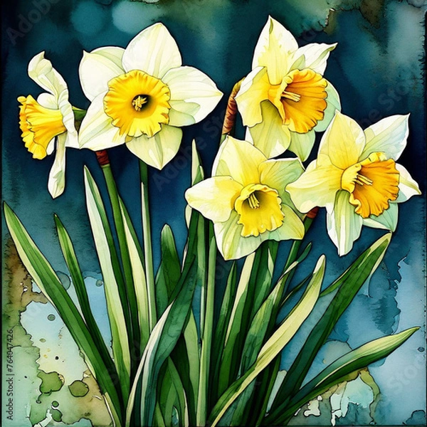 Obraz  Spring  composition of daffodil flowers 