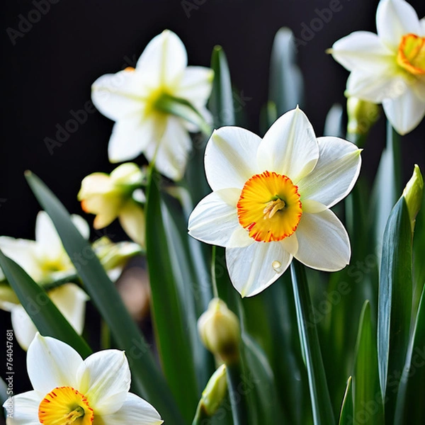 Obraz  Spring  composition of daffodil flowers 