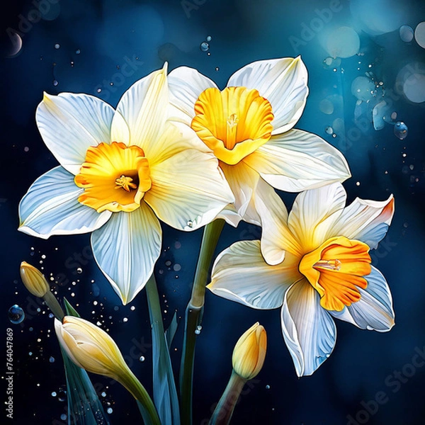 Obraz  Spring  composition of daffodil flowers 