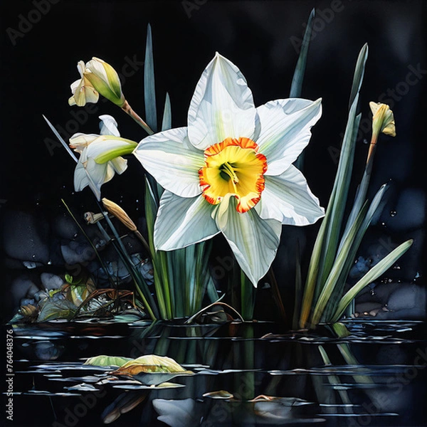 Obraz  Spring  composition of daffodil flowers 