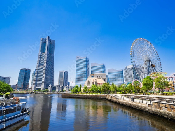 Fototapeta 横浜　運河パークとみなとみらい
