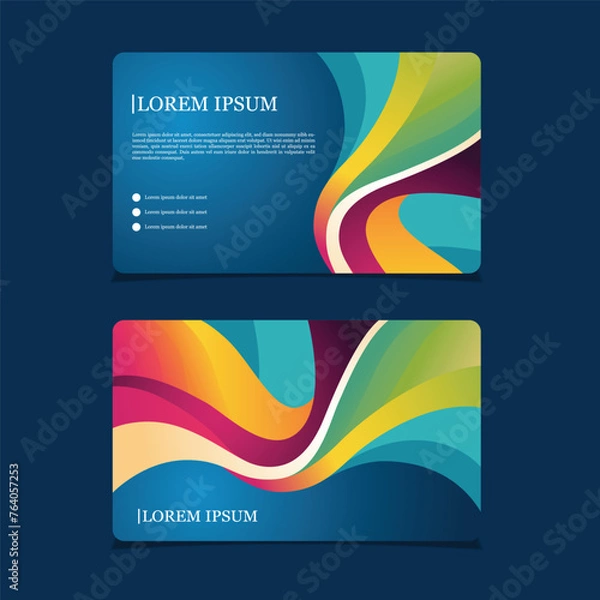 Fototapeta CARD BUSINESS BACKGROUND ABSTRACT FULL COLOR TEMPLATE VECTOR