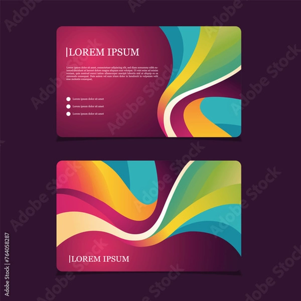 Obraz CARD BUSINESS BACKGROUND ABSTRACT FULL COLOR TEMPLATE VECTOR