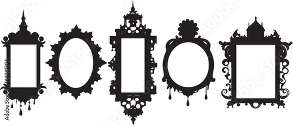 Fototapeta Set frames. Hand drawn vector illustration