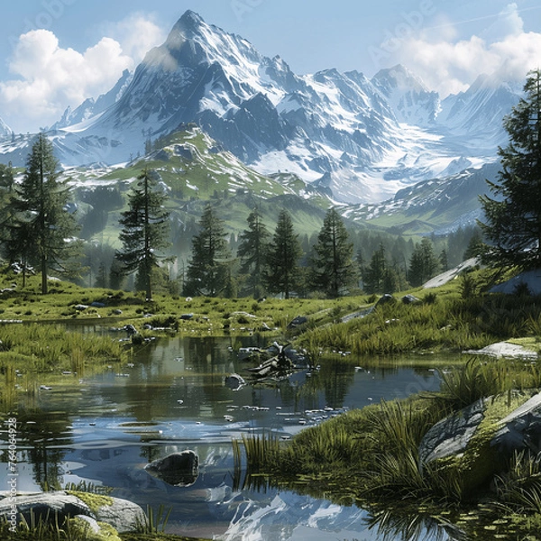 Obraz AI-generated majestic and beautiful mountains