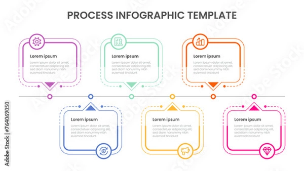 Obraz Infographic design template with 6 steps