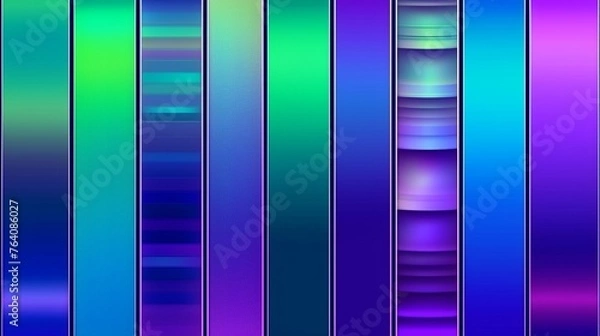 Fototapeta Colorful gradients collection.Green blue violet purp.Generative AI