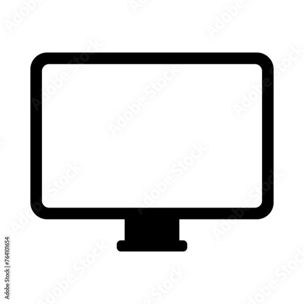 Fototapeta A computer moniter, a technological sign, a transparent object, a flat icon, vector of an isolated illustration on whitebackground