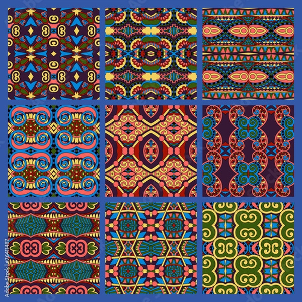 Obraz different seamless colored vintage geometric pattern