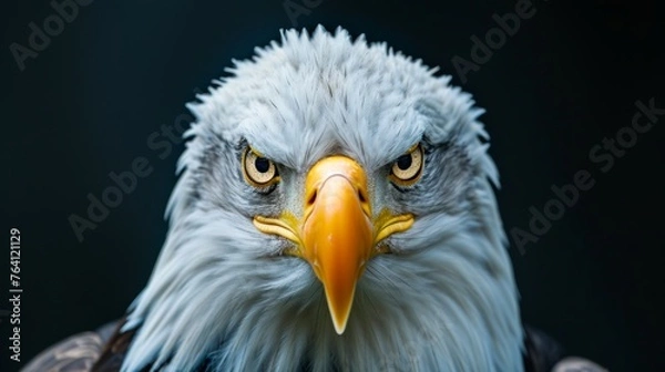 Fototapeta Close-up portrait of a bald eagle.