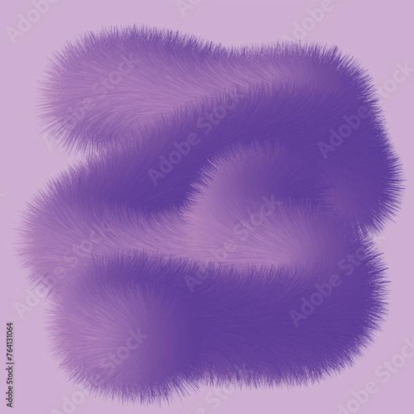 Fototapeta Print. Fluffy object. Fluffy line. Soft pillow. Violet color. Soft Purple. Fluffy purple background. Furry