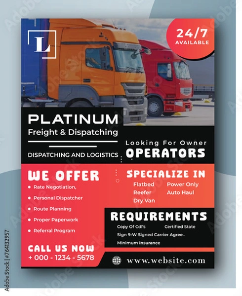 Obraz Transportation Flayer Design