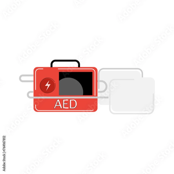 Fototapeta Automatic external defibrillator or AED icon on isolated background.