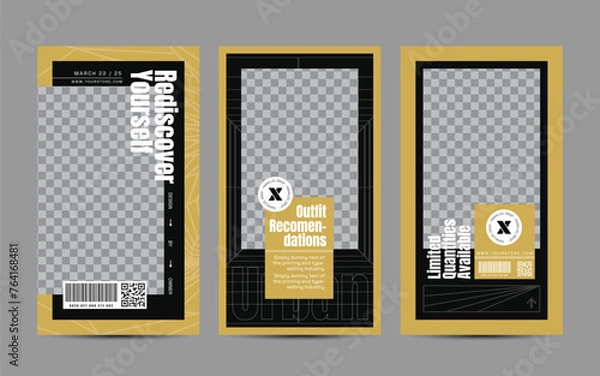 Fototapeta Hype social media post template set. Modern social media post bundle vector, Design editable template for social Template