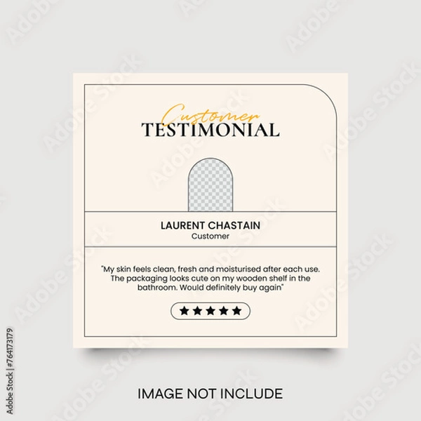 Fototapeta Creative Testimonial Social Media Template, What our Clients Say, Quote, Review, Feedback, Infographic Template, Label, Editable Vector Illustration